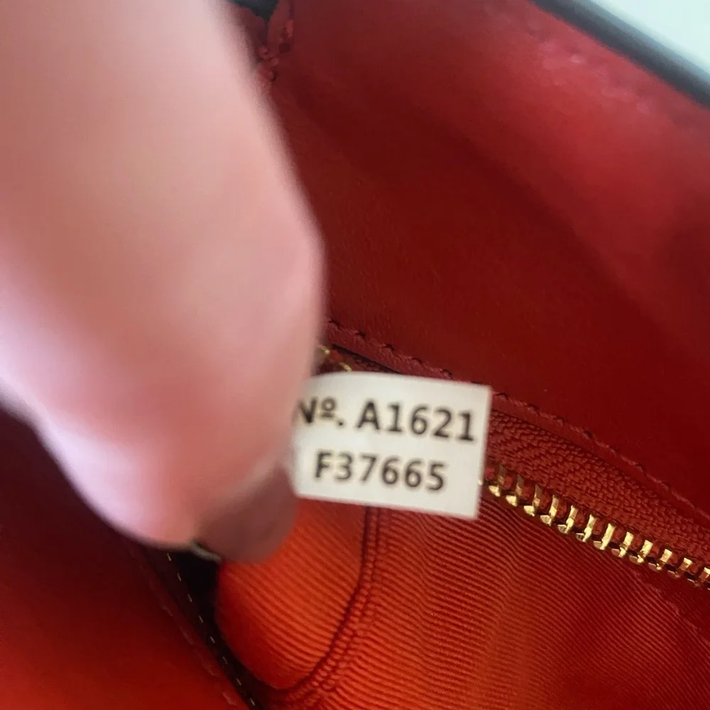 Coach Red Coral Croc-Embossed Leather Bag with Crossbody Strap